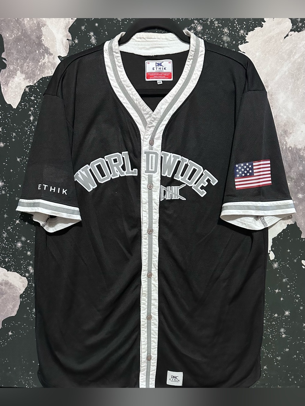 Ethik Worldwide Black Mesh Baseball Jersey